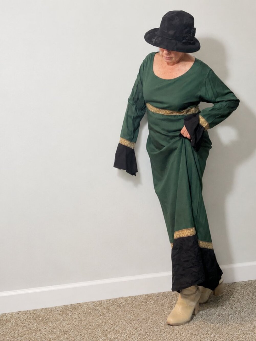 Vintage Funky People Green Renaissance Festival Maxi Dress L